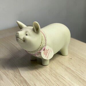 Dept 56 Snowbunnies Easter Pig Porcelain Figurine From 1998